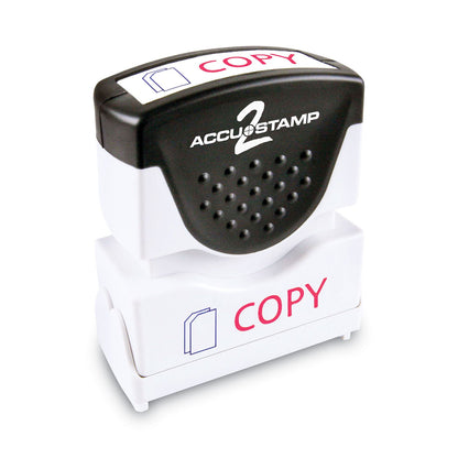 ACCUSTAMP2 Pre-Inked Shutter Stamp, Red/Blue, COPY, 1.63 x 0.5