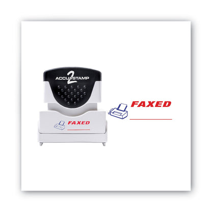 ACCUSTAMP2 Pre-Inked Shutter Stamp, Red/Blue, FAXED, 1.63 x 0.5