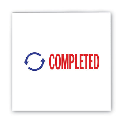 ACCUSTAMP2 Pre-Inked Shutter Stamp, Red/Blue, COMPLETED, 1.63 x 0.5