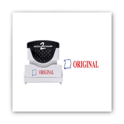 ACCUSTAMP2 Pre-Inked Shutter Stamp, Red/Blue, ORIGINAL, 1.63 x 0.5
