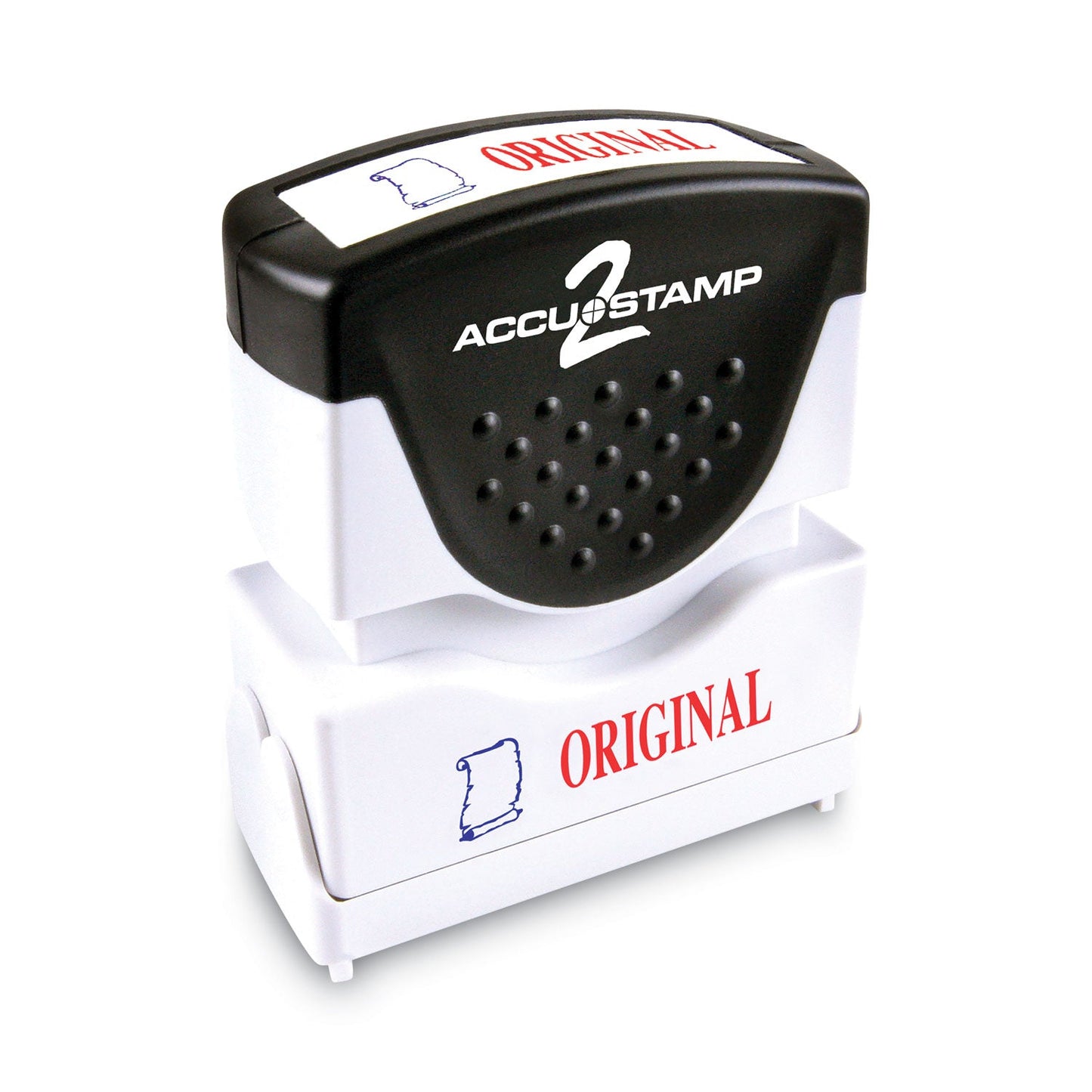 ACCUSTAMP2 Pre-Inked Shutter Stamp, Red/Blue, ORIGINAL, 1.63 x 0.5