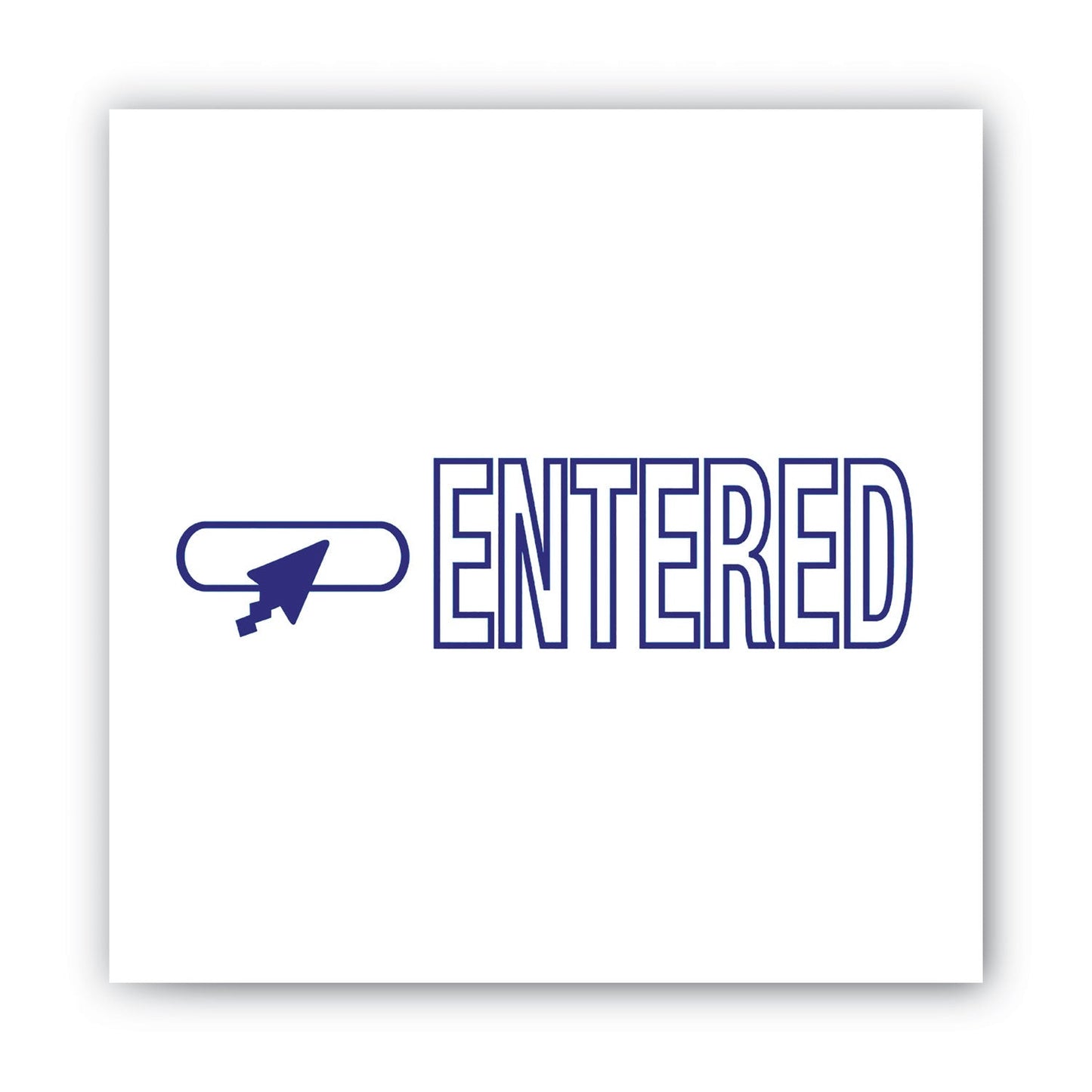ACCUSTAMP2 Pre-Inked Shutter Stamp, Blue, ENTERED, 1.63 x 0.5