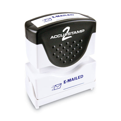 ACCUSTAMP2 Pre-Inked Shutter Stamp, Blue, EMAILED, 1.63 x 0.5