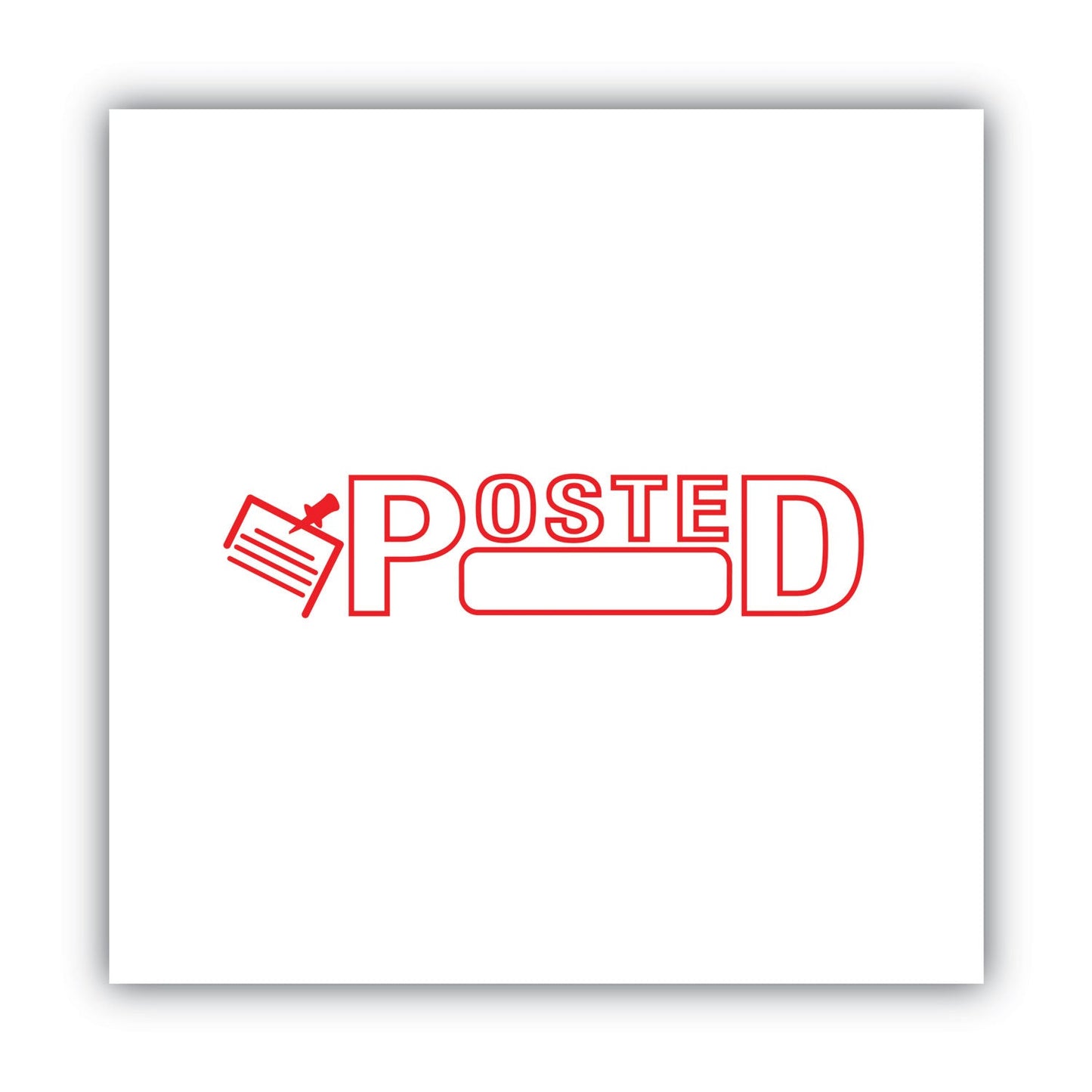 ACCUSTAMP2 Pre-Inked Shutter Stamp, Red, POSTED, 1.63 x 0.5