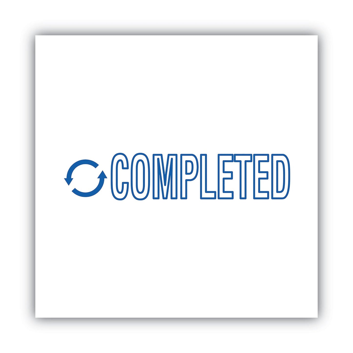 ACCUSTAMP2 Pre-Inked Shutter Stamp, Blue, COMPLETED, 1.63 x 0.5