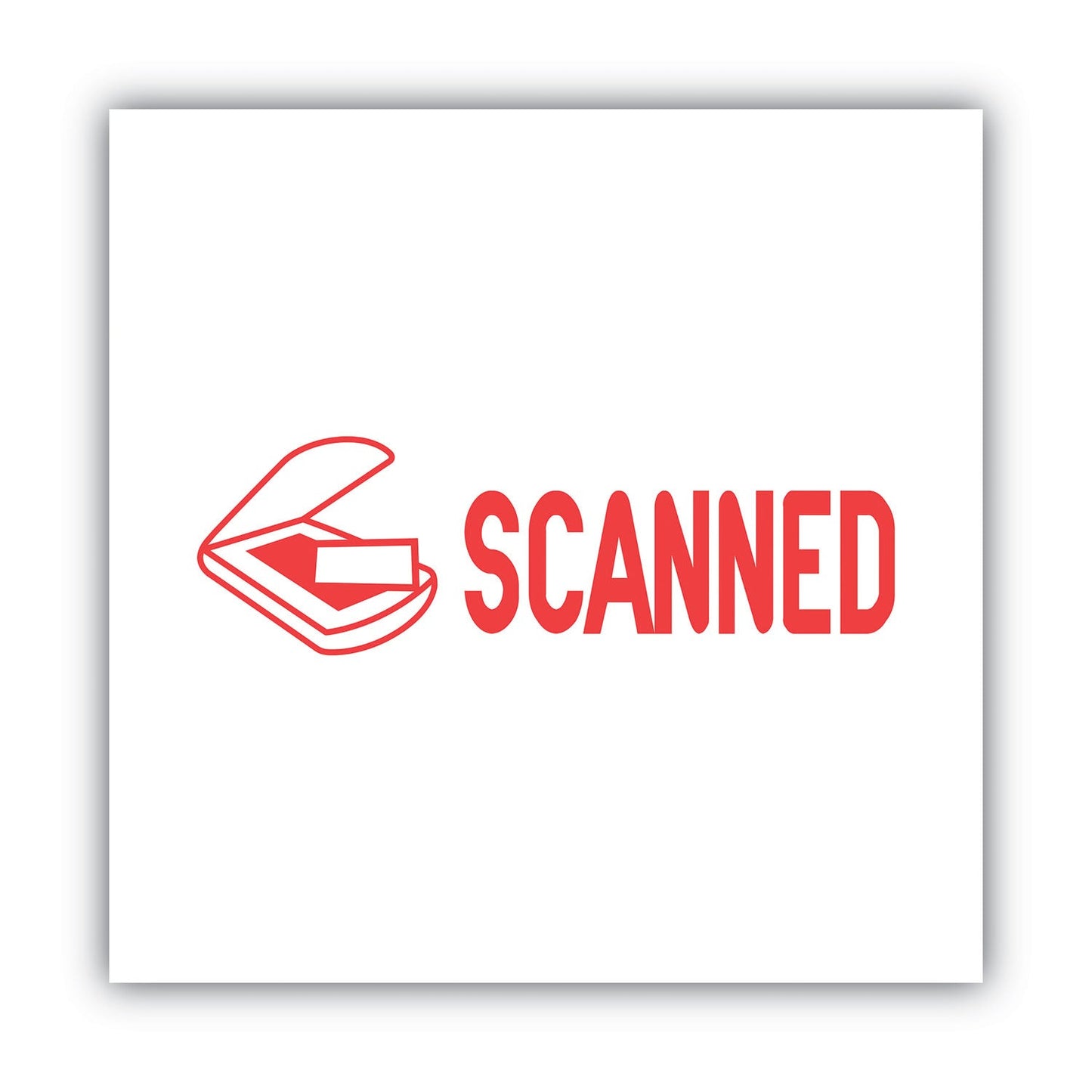 ACCUSTAMP2 Pre-Inked Shutter Stamp, Red, SCANNED, 1.63 x 0.5