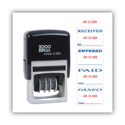 COSCO 2000PLUS Economy Message Dater, 4 Messages, Red/Blue, 1.75 x 0.94
