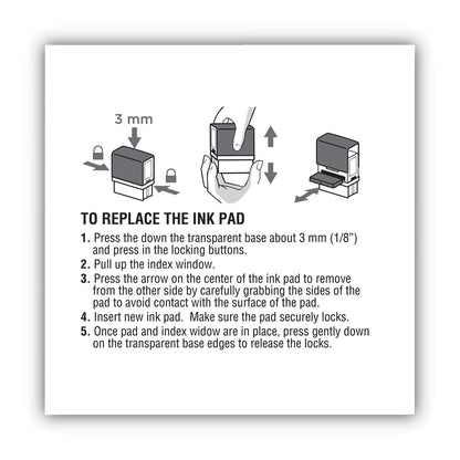 COSCO 2000PLUS Replacement Ink Pad for 2000PLUS 1SI20PGL, 1.63" x 0.25", Blue