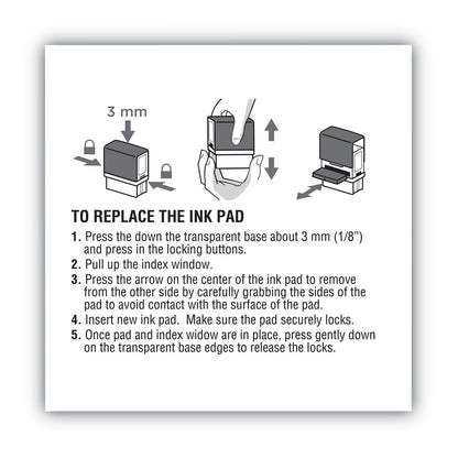 COSCO 2000PLUS Replacement Ink Pad for 2000PLUS 1SI40PGL and 1SI40P, 2.38" x 0.25", Black