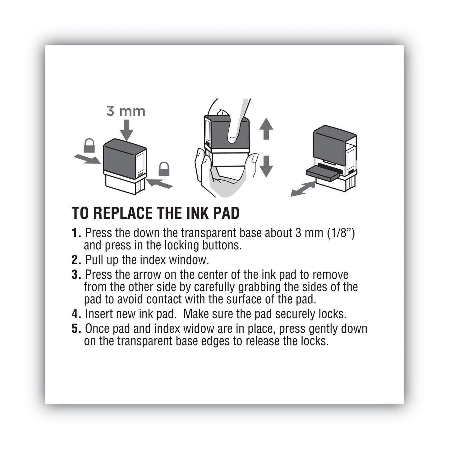 COSCO 2000PLUS Replacement Ink Pad for 2000PLUS 1SI60P, 3.13" x 0.25", Black