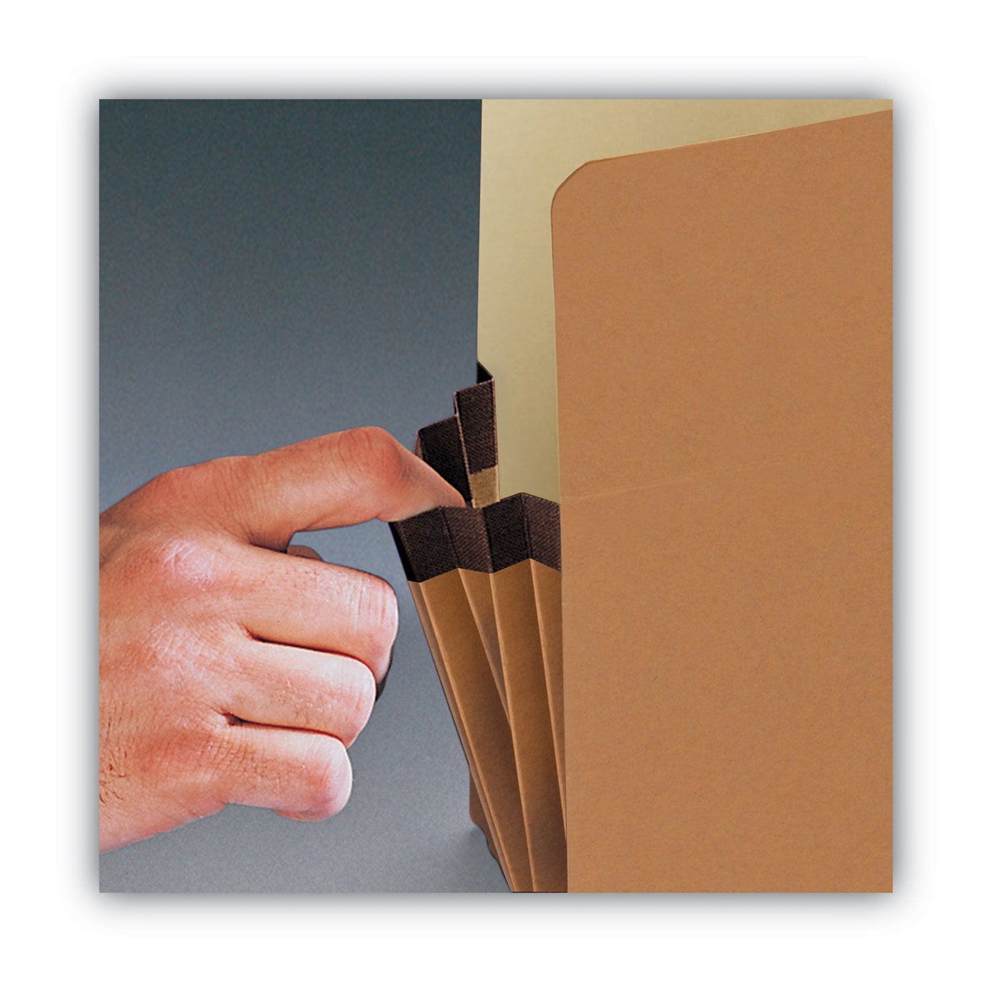 Smead Redrope Drop Front File Pockets with 2/5-Cut Guide Height Tabs, 3.5" Expansion, Legal Size, Redrope, 25/Box