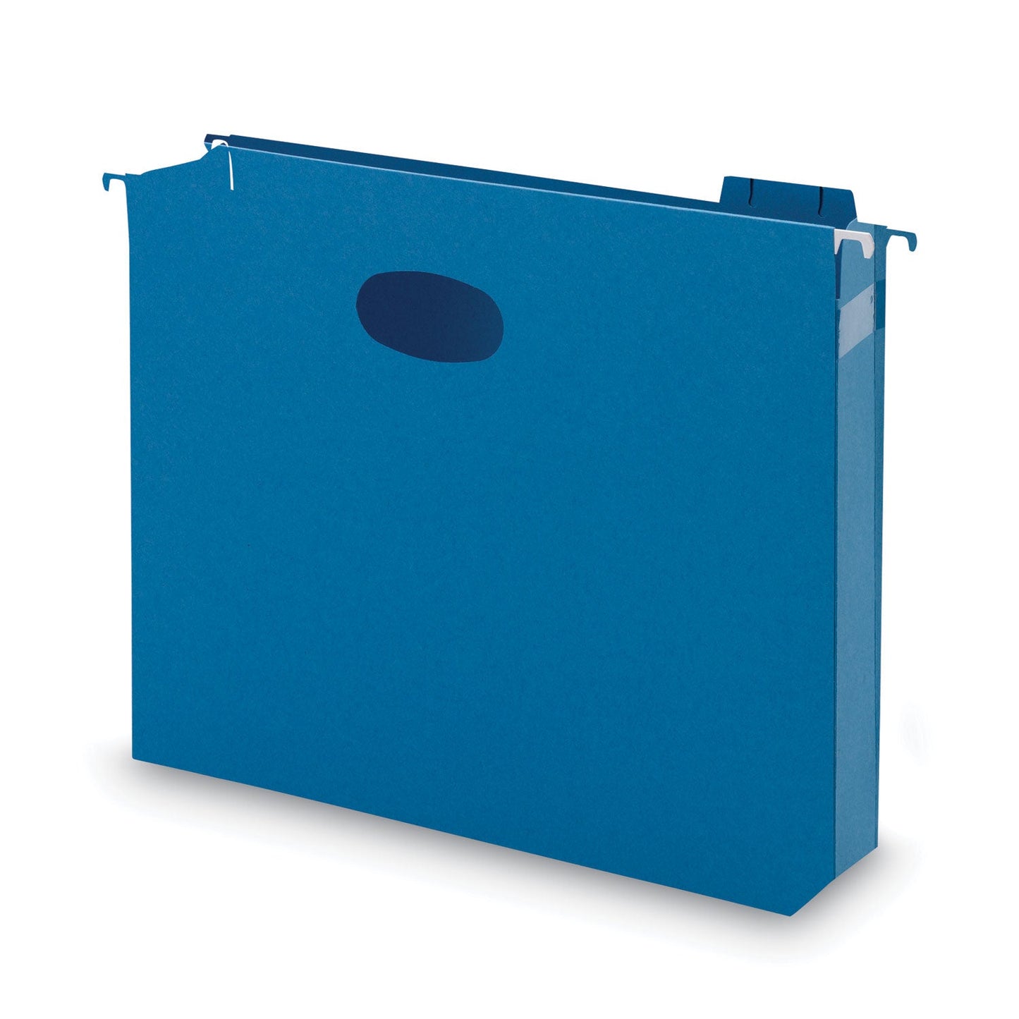 Smead Hanging Pockets with Full-Height Gusset, 1 Section, 3" Capacity, Letter Size, 1/5-Cut Tabs, Sky Blue, 25/Box