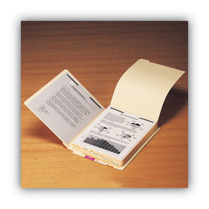 Smead Stackable Folder Dividers with Fasteners, 1/5-Cut End Tab, Legal Size, Manila, 50/Pack