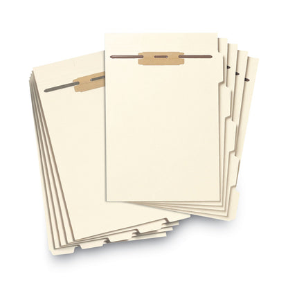 Smead Stackable Folder Dividers with Fasteners, 1/5-Cut End Tab, Letter Size, Manila, 50/Pack