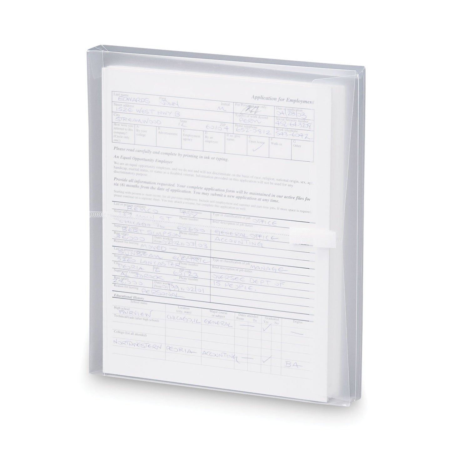 Smead Poly Side-Load Envelopes, Fold-Over Closure, 9.75 x 11.63, Clear, 5/Pack