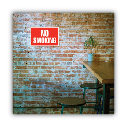 COSCO Two-Sided Signs, No Smoking/No Fumar, 8 x 12, Red