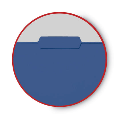 Smead Interior File Folders, 1/3-Cut Tabs: Assorted, Letter Size, 0.75" Expansion, Navy Blue, 100/Box