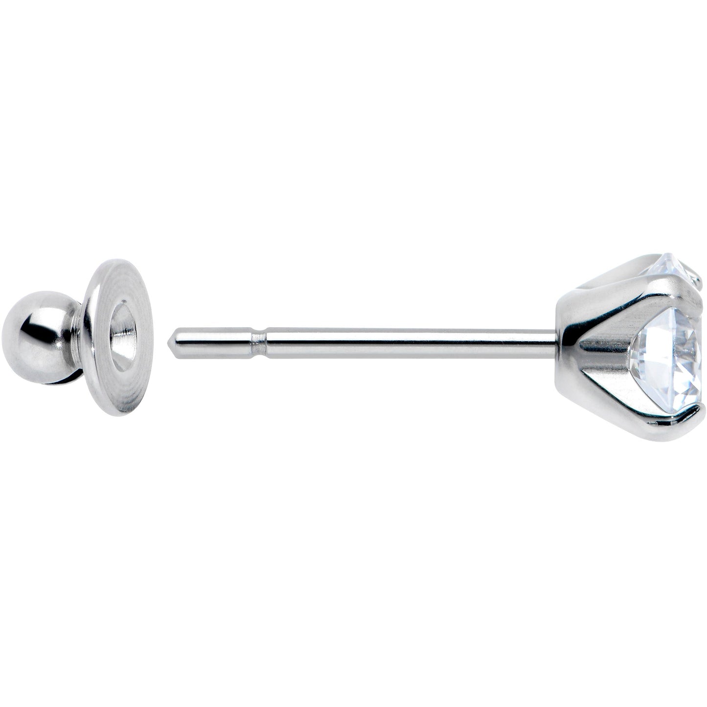 Clear CZ Gem 5mm G23 Titanium Post Stud Earrings
