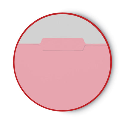 Smead Interior File Folders, 1/3-Cut Tabs: Assorted, Letter Size, 0.75" Expansion, Pink, 100/Box