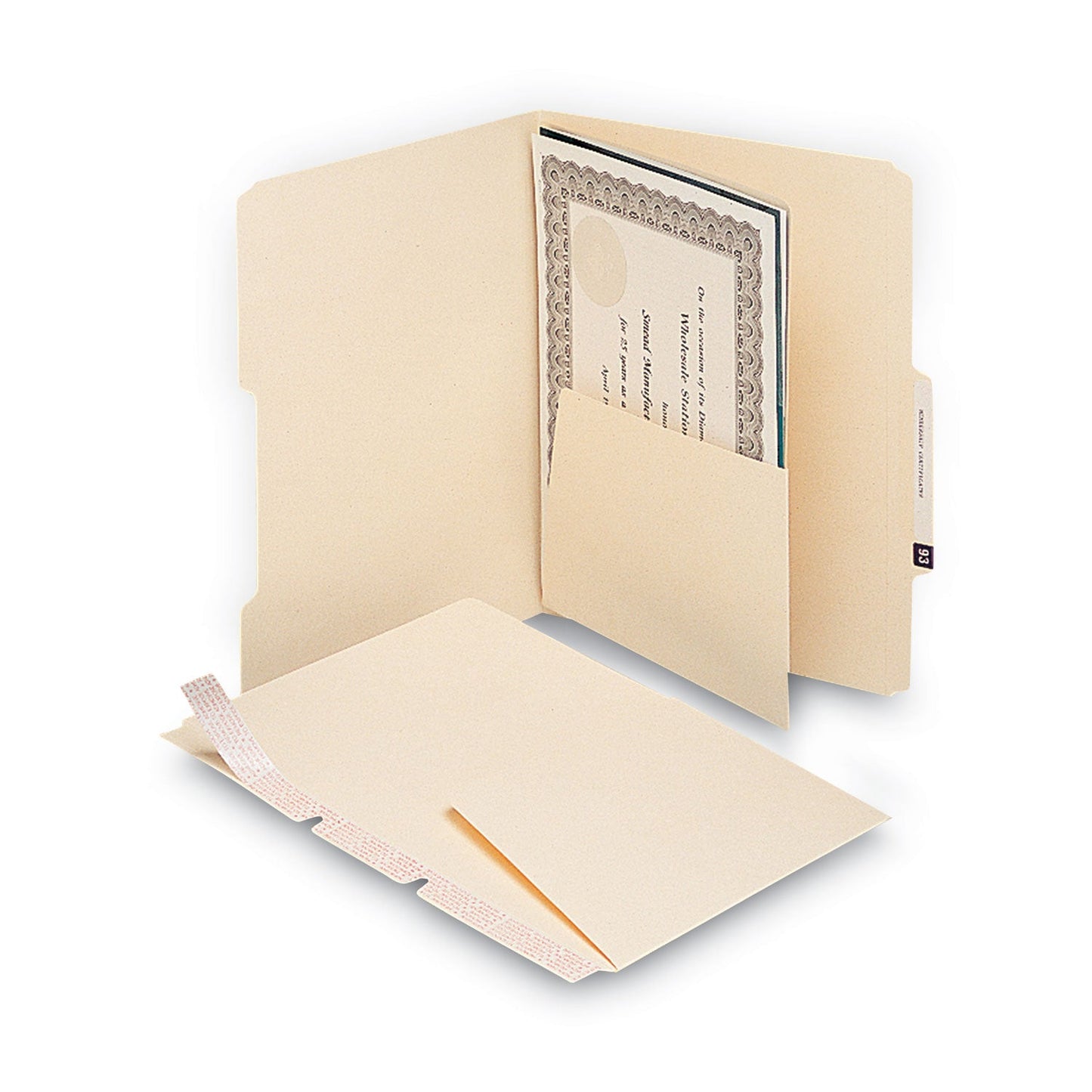 Smead Self-Adhesive Folder Dividers for Top/End Tab Folders with 5 1/2" Pockets, Letter Size, Manila, 25/Pack