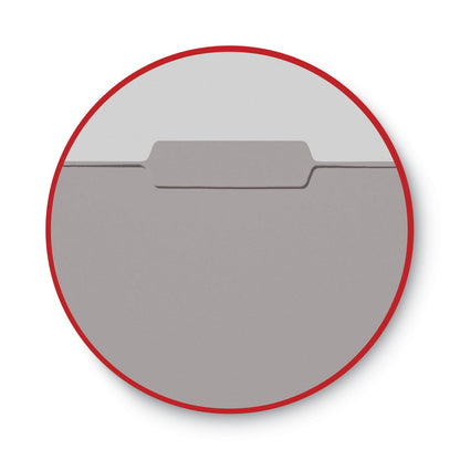Smead Interior File Folders, 1/3-Cut Tabs: Assorted, Letter Size, 0.75" Expansion, Gray, 100/Box