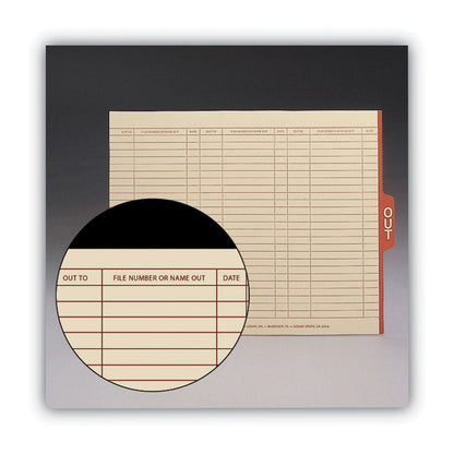 Smead Manila Out Guides with Printed Form, 1/5-Cut End Tab, Out, 8.5 x 11, Manila, 100/Box