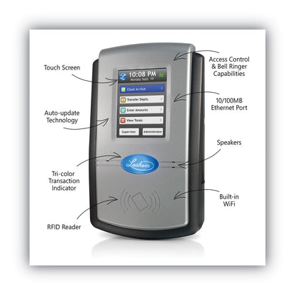 Lathem PC700 Online WiFi TouchScreen Time and Attendance System, LCD Display, Gray