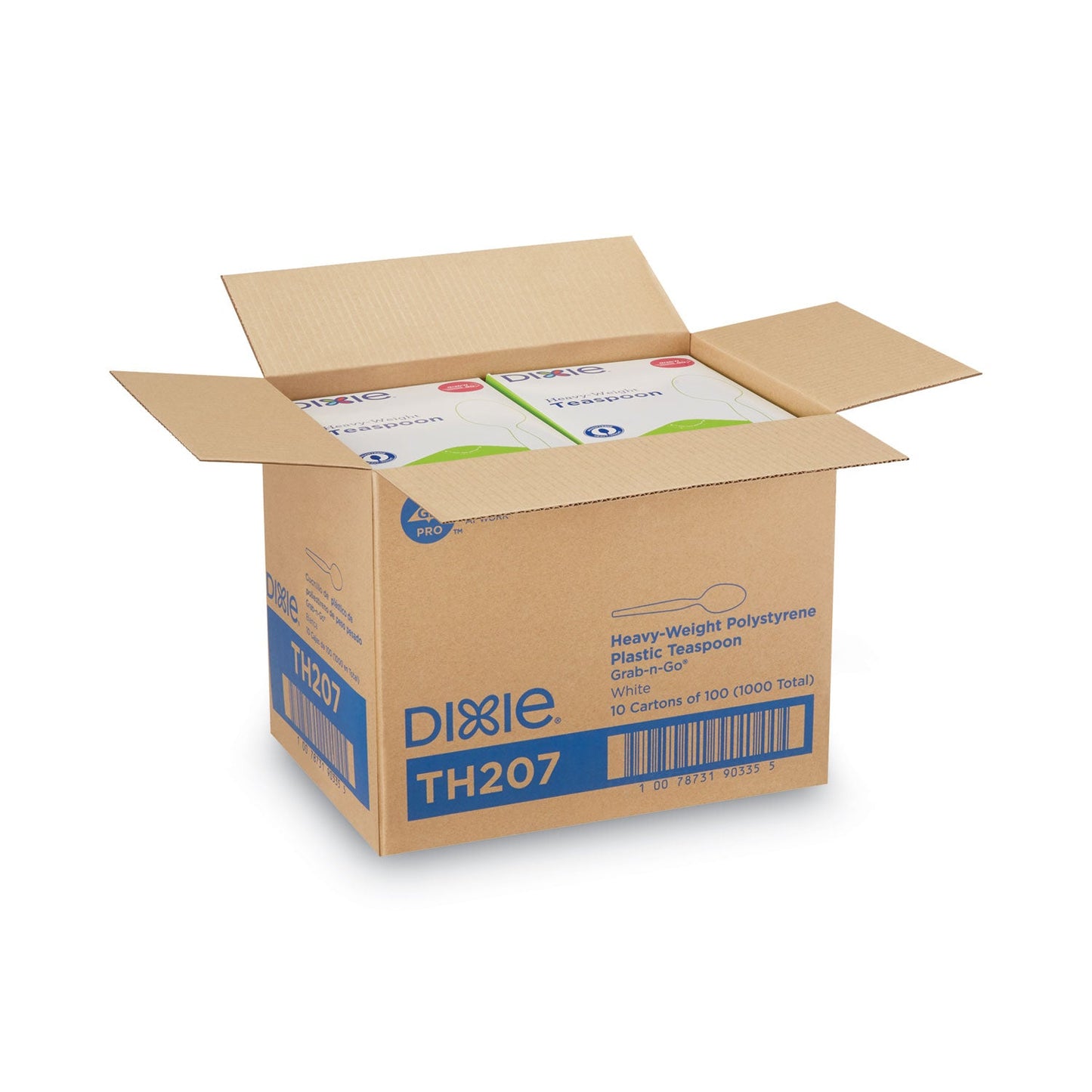 Dixie Plastic Cutlery, Heavyweight Teaspoons, White, 1,000/Carton