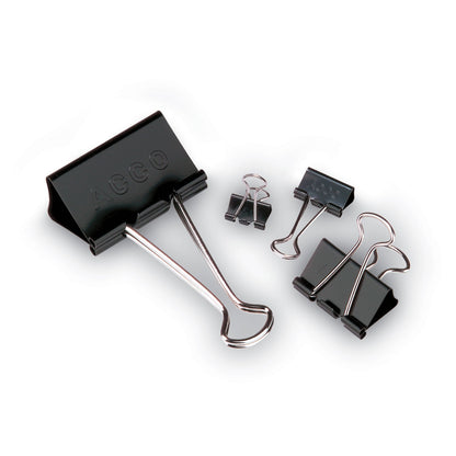 ACCO Binder Clips, Small, Black/Silver, Dozen