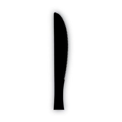 Dixie Plastic Tableware, Heavy Mediumweight Knives, Black, 100/Box, 10 Boxes/Carton