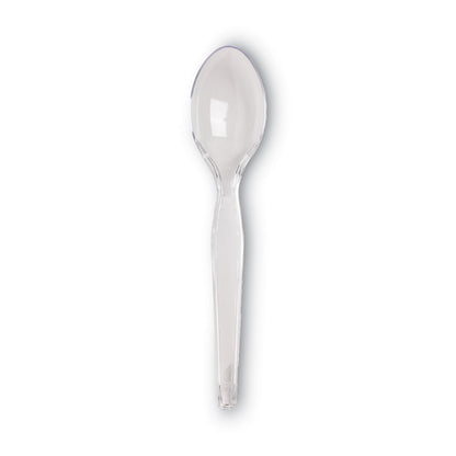 Dixie Plastic Cutlery, Heavyweight Teaspoon, Crystal Clear, 6", 1,000/Carton