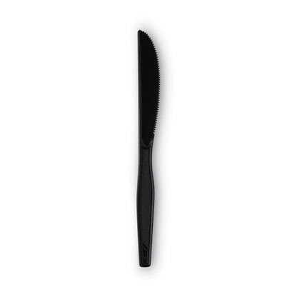 Dixie Plastic Tableware, Heavy Mediumweight Knives, Black, 100/Box, 10 Boxes/Carton