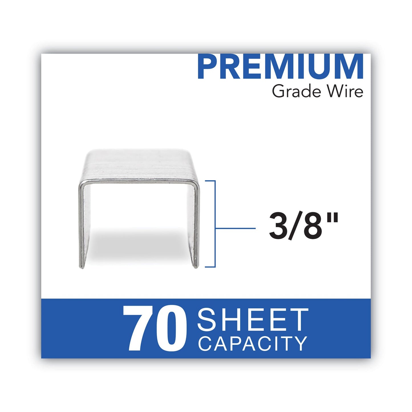 Swingline Optima High-Capacity Staples, 0.38" Leg, 0.5" Crown, Steel, 2,500/Box
