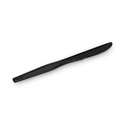 Dixie Plastic Tableware, Heavy Mediumweight Knives, Black, 100/Box, 10 Boxes/Carton