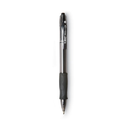 BIC GLIDE Bold Ballpoint Pen, Retractable, Bold 1.6 mm, Black Ink, Smoke Barrel, Dozen
