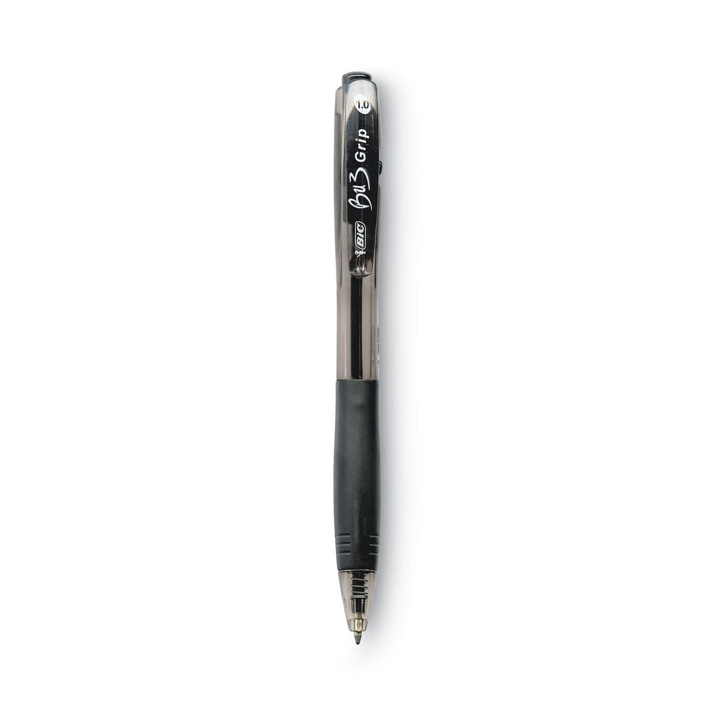 BIC BU3 Ballpoint Pen, Retractable, Bold 1 mm, Black Ink, Black Barrel, Dozen
