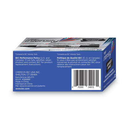BIC Intensity Advanced Dry Erase Marker, Tank-Style, Broad Chisel Tip, Black, Dozen