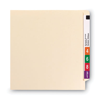 Smead Manila End Tab Fastener Folders with Reinforced Tabs, 11-pt Stock, 2 Fasteners, Legal Size, Manila Exterior, 50/Box