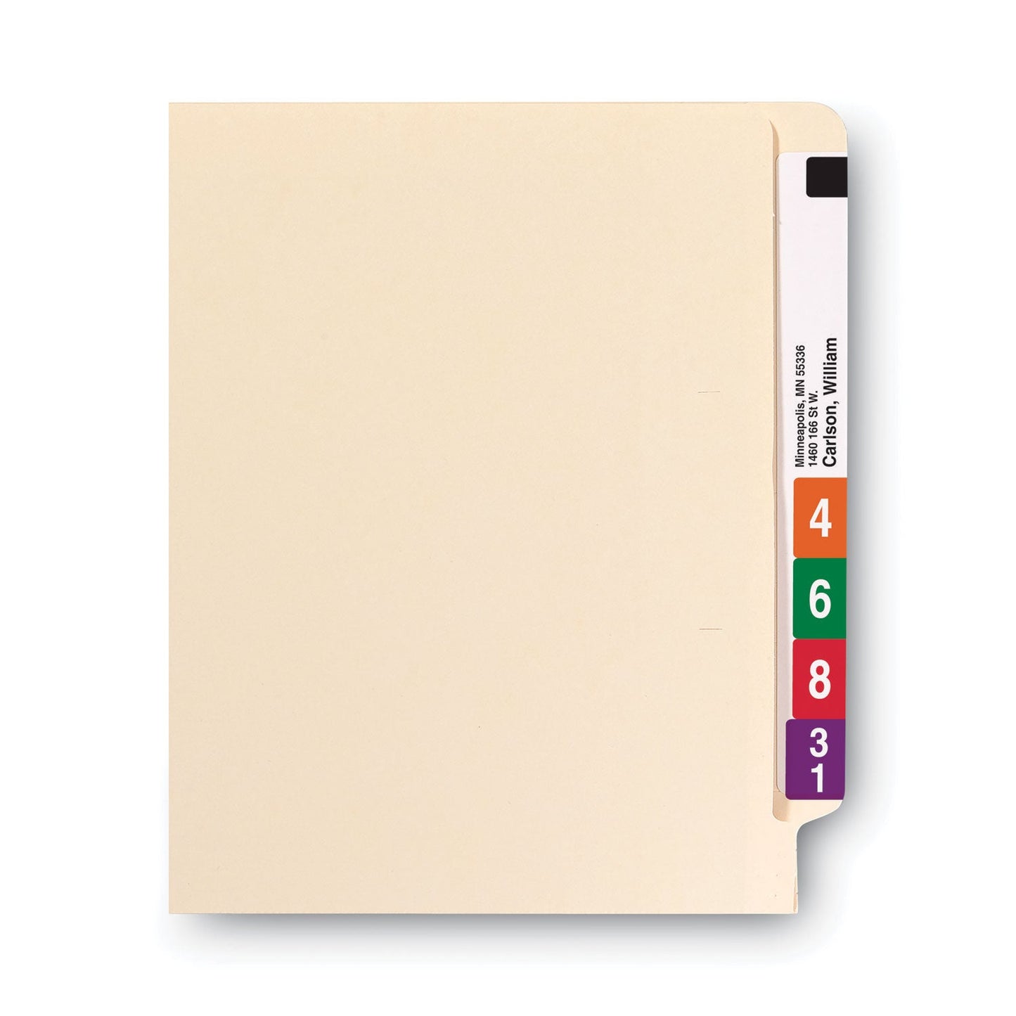 Smead Manila End Tab Classification Folders, 1 Divider, Letter Size, Manila, 10/Box