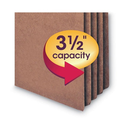 Smead Redrope Drop Front File Pockets, 3.5" Expansion, Letter Size, Redrope, 25/Box