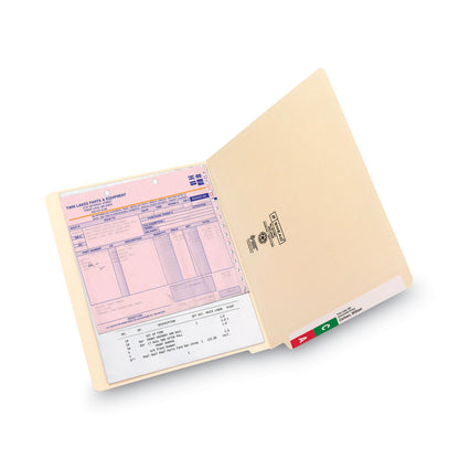 Smead Heavyweight Manila End Tab Folders, 9.5" High Front, Straight 1-Ply Tabs, Letter Size, 0.75" Expansion, Manila, 100/Box