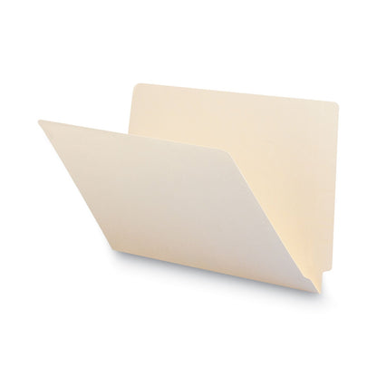 Smead Heavyweight Manila End Tab Folders, 9.5" High Front, Straight Tabs, Legal Size, 0.75" Expansion, Manila, 100/Box