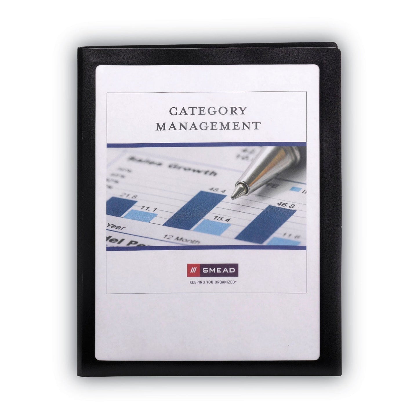 Smead Frame View Poly Two-Pocket Folder, 100-Sheet Capacity, 11 x 8.5, Clear/Black, 5/Pack