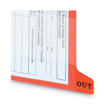 Smead Colored Poly Out Guides with Pockets, 1/3-Cut End Tab, Out, 8.5 x 11, Red, 25/Box
