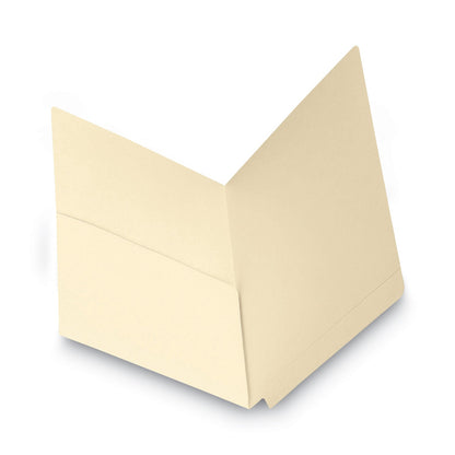 Smead Heavyweight Manila End Tab Pocket Folders, Interior Front Panel Pocket, Straight Tabs, Letter Size, 11-pt Manila, 50/Box