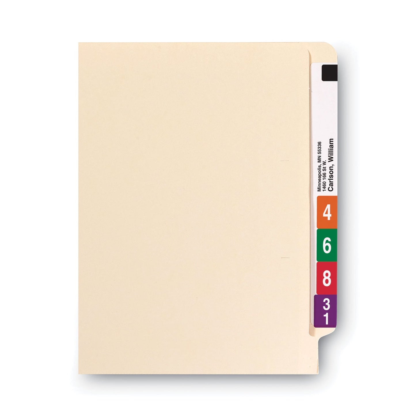 Smead Heavyweight Manila End Tab Folders, 9.5" High Front, Reinforced Straight Tabs, Legal Size, 0.75" Expansion, Manila, 100/Box