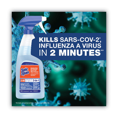 Spic and Span Disinfecting All-Purpose Spray and Glass Cleaner, Fresh Scent, 1 gal Bottle, 3/Carton