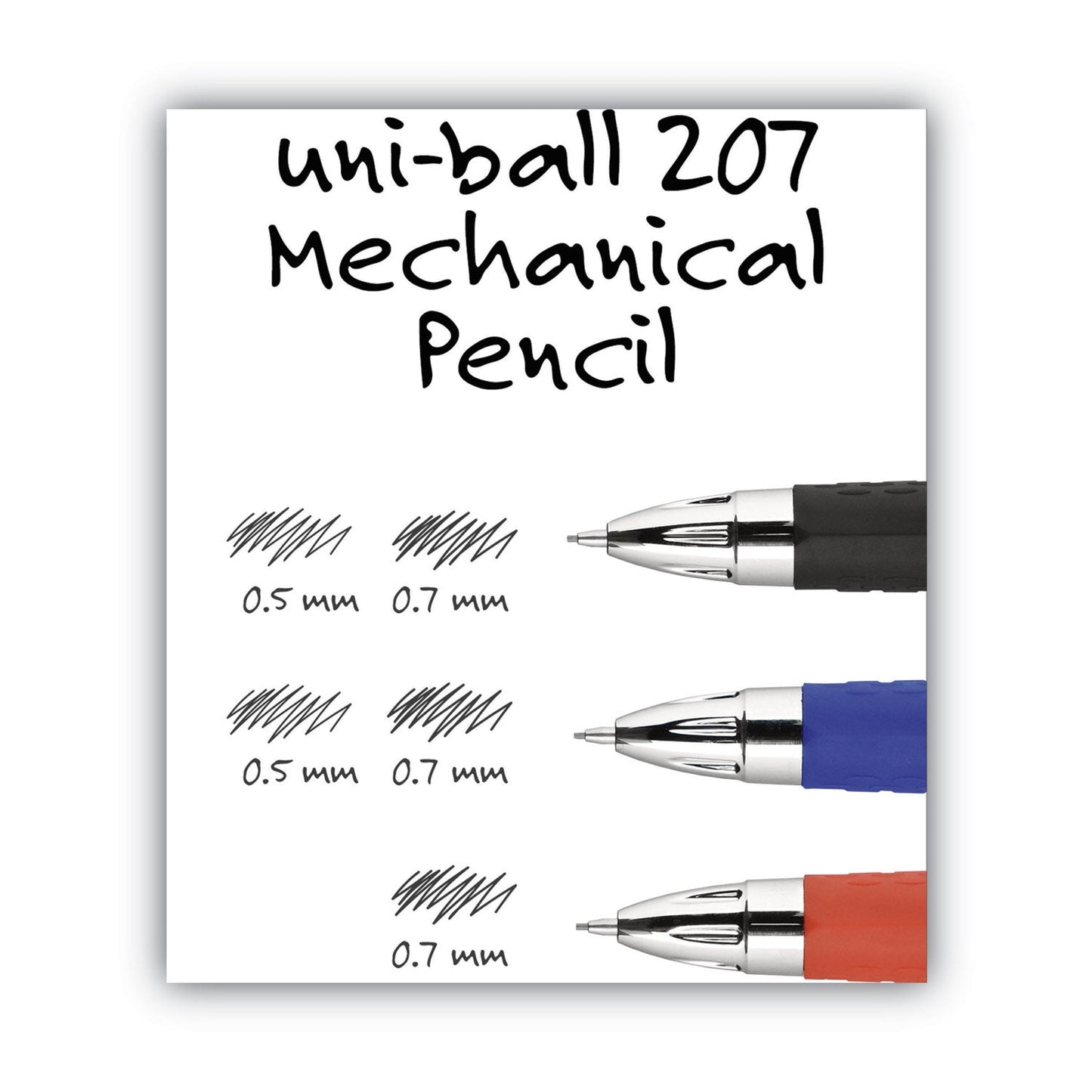 uniball 207 Mechanical Pencil, 0.7 mm, HB (#2), Black Lead, Blue Barrel, Dozen