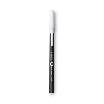 BIC PrevaGuard Ballpoint Pen, Stick, Medium 1 mm, Black Ink/Black Barrel, Dozen