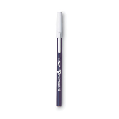 BIC PrevaGuard Ballpoint Pen, Stick, Medium 1 mm, Blue Ink/Blue Barrel, 8/Pack